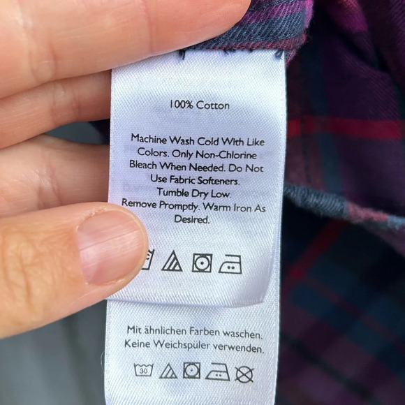 Eddie Bauer Plaid  Flannel button down, size M - Picture 7 of 10